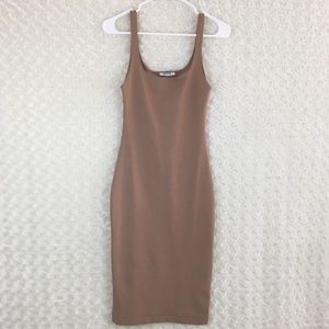 Zara Nude Bodycon Midi Dress